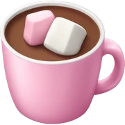 Pink mug of hot chocolate and marshmallows  sticker