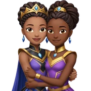 Queen of wakanda hugging princess Shuri  sticker