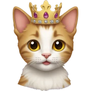 kitten with a crown sticker