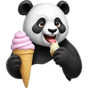 Panda eating ice cream sticker