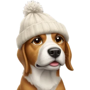 Dog in winter hat sticker