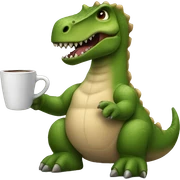 Dinosaur holding a cup of coffee  sticker