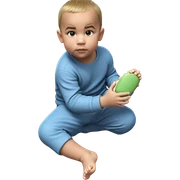 barefoot boy sitting alone sticker