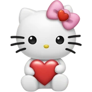 hello kitty with heart sticker