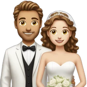 white couple people wedding brown hair sticker