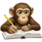 monkey studying sticker
