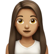 Girl with long brown hair and brown eyes sticker