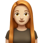Beautiful girl with long straight ginger hair  sticker