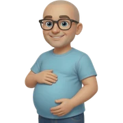 Bald and pregnant man with glasses  sticker