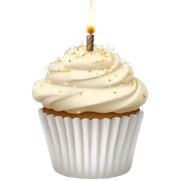 Total White beige cupcake with sparkler candles sticker