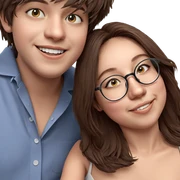 girl and boy smiling together sticker