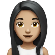 Girl with black long hair and white skin and brown eyes sticker