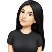 female, black shirt, long black hair sticker
