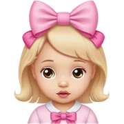 Baby girl with pink bow  sticker
