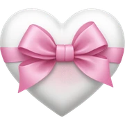 white heart with pink bow sticker