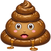Poo with goo dripping down sticker