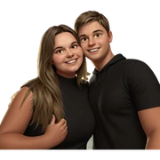 smiling girl and boy outdoors sticker