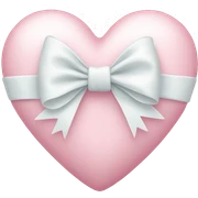 Pastel pink heart with white bow sticker