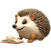 hedgehog + book sticker