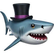 Shark with a top hat sticker