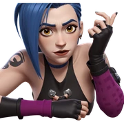 jinx in fingerless gloves sticker
