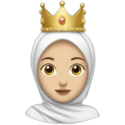 White Hijab with crown sticker