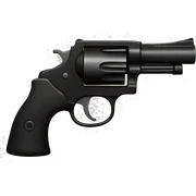 A black revolver  sticker