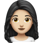 white girl with long black hair sticker