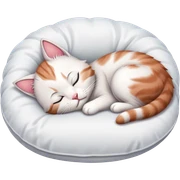 Tired kitten sleeping on a white pillow  sticker