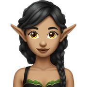 female elf fantasy black dress sticker