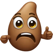 Poop holding thumbs down sticker