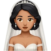 bride with black hair and brown skin sticker