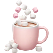 Light Pink mug of hot chocolate with marshmallows  sticker