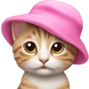 kitten with a pink hat sticker