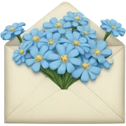 vintage blue envelope with light blue flowers sticker