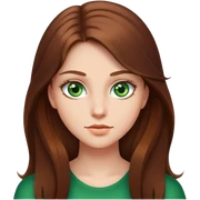 Long and brown hair, green eyes girl sticker