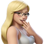 smiling girl with glasses sticker