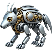 Futuristic mechanical alloy animal-creature sticker