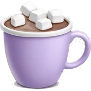 Light purple mug of hot chocolate with marshmallows  sticker