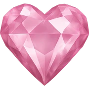 Pink diamond heart puff sticker