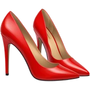Red shiny Patent leather pumps sticker