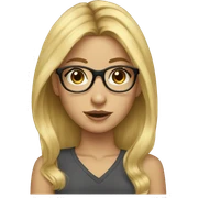 girl blonde hair with glasses painting sticker