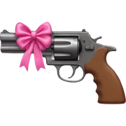 Gun with pink bow sticker