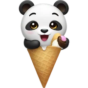 Panda eating ice cream sticker