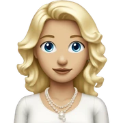 blonde girl blue eyes in pearl necklace sticker