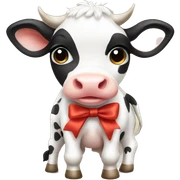A baby cow with a bow  sticker