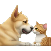 dog kisses the cat sticker
