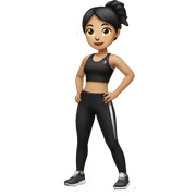  an asian girl wearing black gym wear  sticker