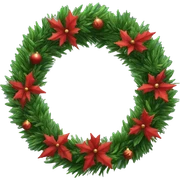 Realistic Christmas wreath sticker