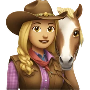 cowgirl on horse sticker